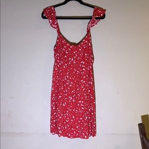 Red floral dress